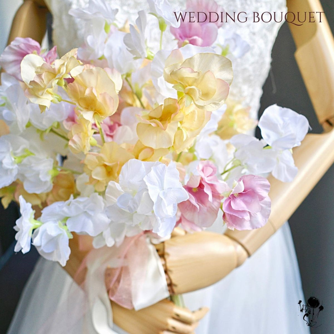 即日 発送ok】チューリップ・スイートピーの柔らかな色合いのブーケ